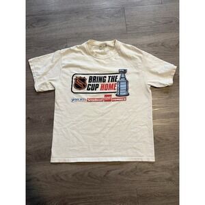 Vintage 90s Lee Sport NHL Bring The Cup Home T-Shirt White Large Boxy Fit